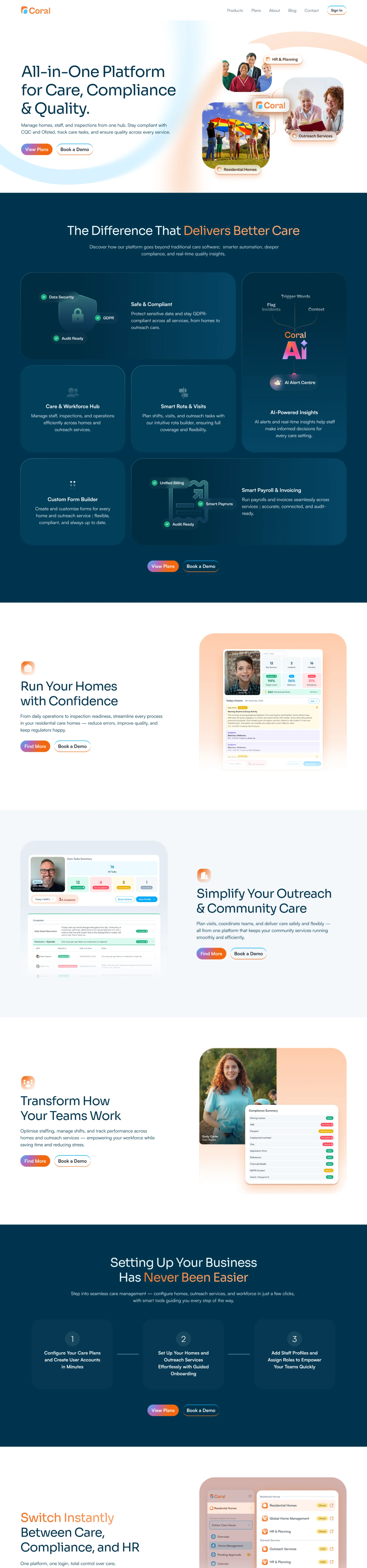 Coral care platform website